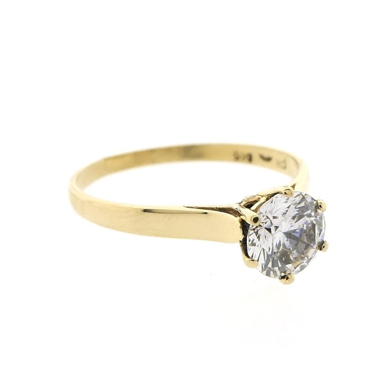 Image 5 of Gold solitaire ring with zirconia