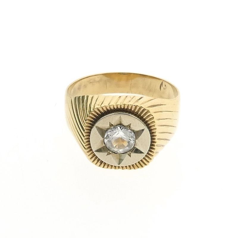 Image 5 of 8 carat large men's signet ring with zirconia