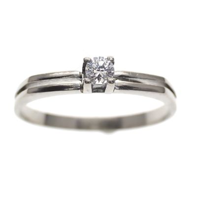 White gold solitaire ring with zirconia Image 2 of White gold solitaire ring with zirconia