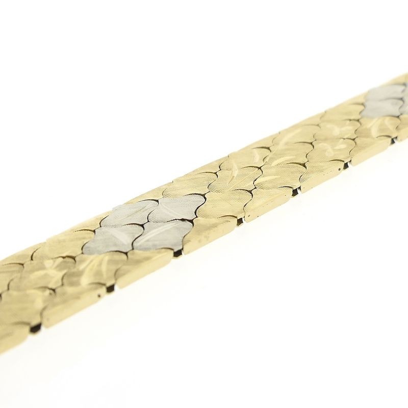 Image 6 of Two-tone gold floral link bracelet