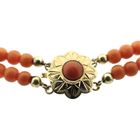 Image 3 of Antique blood coral bead necklace with gold decorative clasp | 43 cm