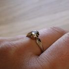 Image 6 of Gold solitaire ring with zirconia