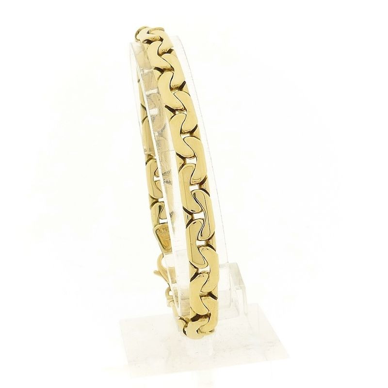 Image 1 of Gold flat Cardano link bracelet | 23 cm