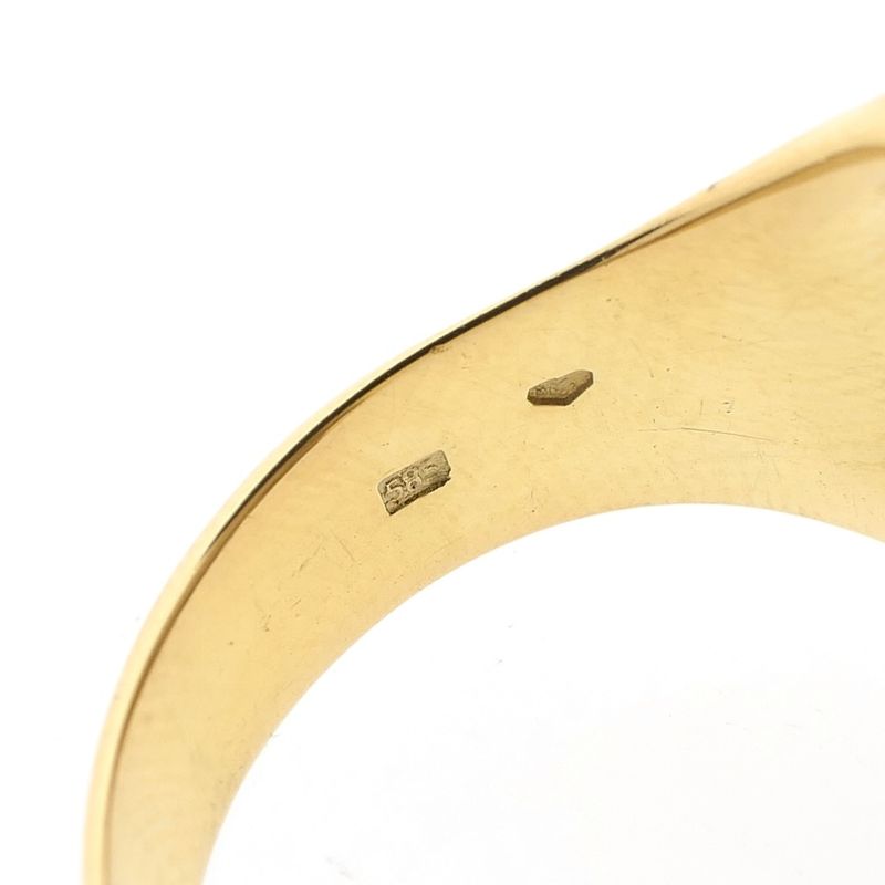 Image 5 of Vintage gold signet ring with diamond 0.05 ct.