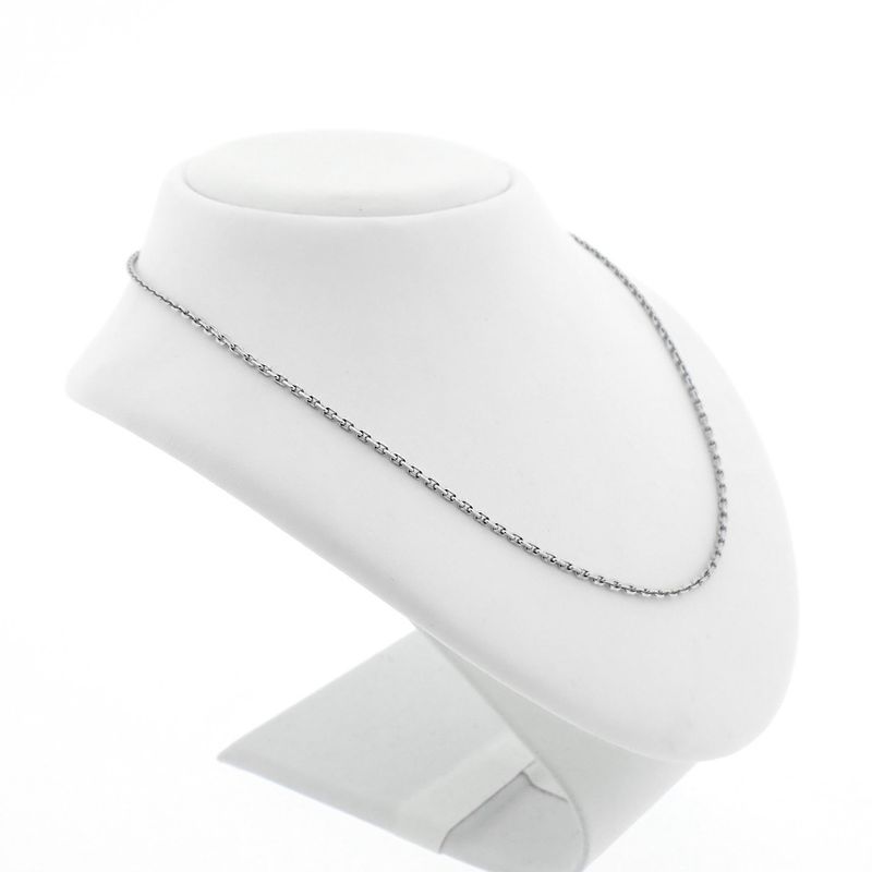 Image 8 of White gold thin anchor link necklace; Binder | 51 cm