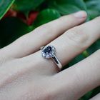 Image 2 of Silver entourage ring with blue zirconia