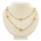 Image 1 of Long gold link chain with beads