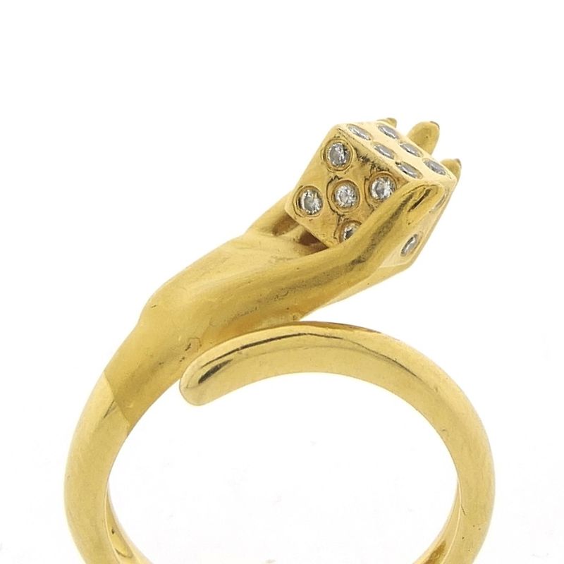 Image 4 of Carrera y Carrera vintage gold ring with diamonds; 0.20 ct.