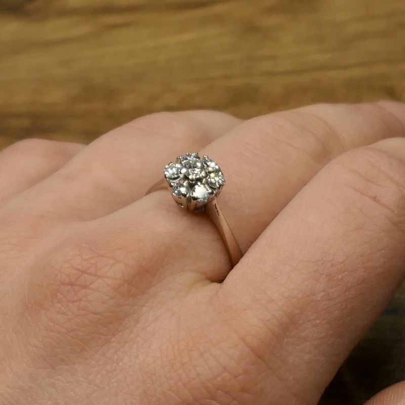 Image 7 of White gold cocktail ring with diamond | 0.47 ct.