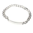 Image 4 of Solid silver flat gourmet link bracelet with engraving plate