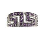 Image 2 of Silver ring with meander motif of zirconia