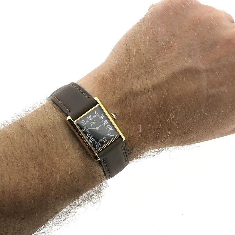 Image 12 of Cartier Tank Vermeil 'Large'; Vintage mechanical watch