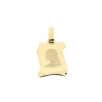 Gold pendant of the face of Jesus on parchment