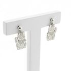 Image 5 of Silver earrings of a Chinese lucky cat; Maneki-neko
