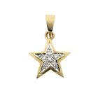Image 1 of Two-tone gold subtle star pendant with diamond | 0.06 ct.