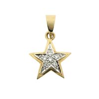 Two-tone gold subtle star pendant with diamond | 0.06 ct.