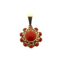 Gouden hanger met bloedkoraal