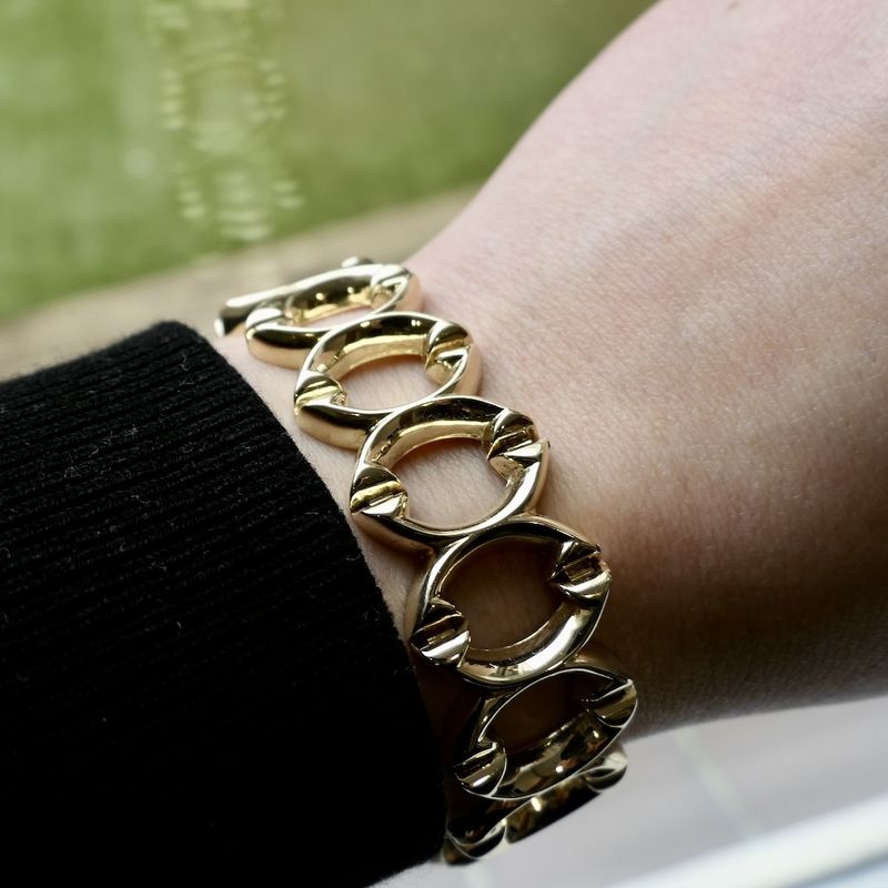 Image 8 of Gold fantasy link bracelet; 19 cm