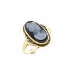 Image 1 of Yellow Gold Ring with Sardonyx Cameo; 14K; Size 15.5