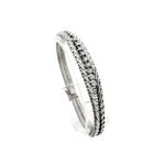Image 1 of White gold herringbone link bracelet with diamonds; 0.36 ct.