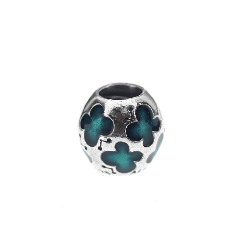 Image 3 of Pandora charm; Silver; Turquoise Butterfly