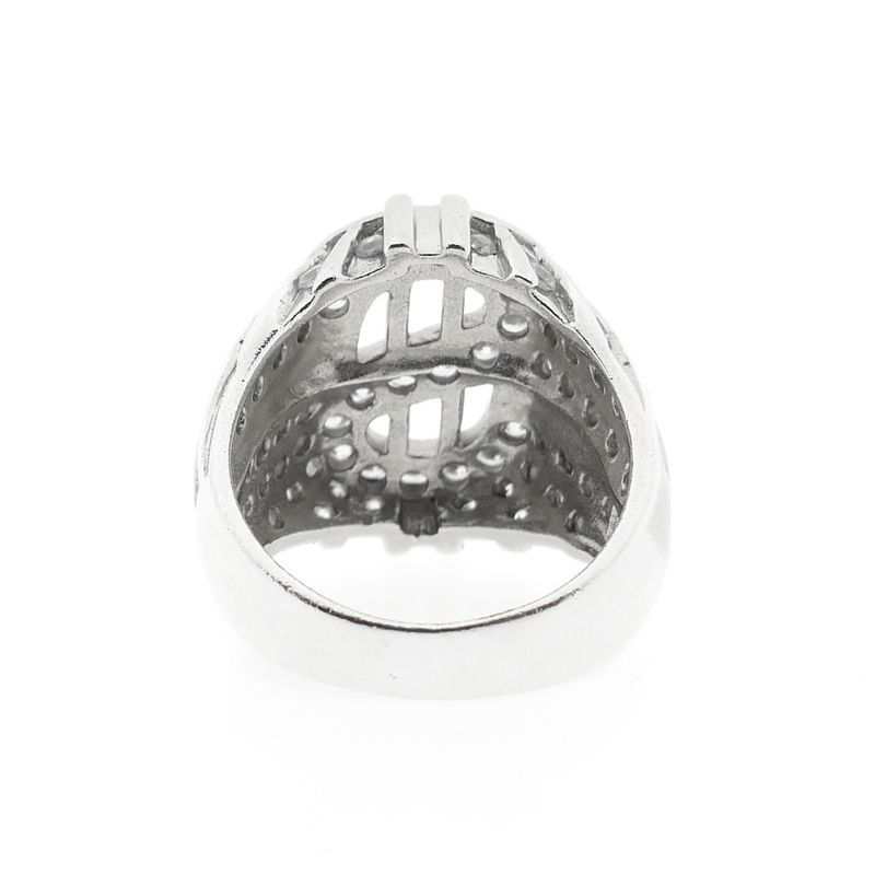 Image 3 of Silver men's ring with a dollar sign and zirconia