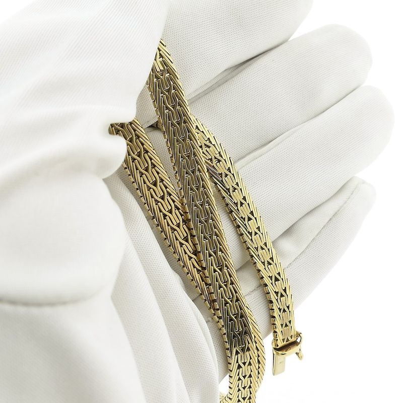 Image 7 of Gold herringbone link necklace