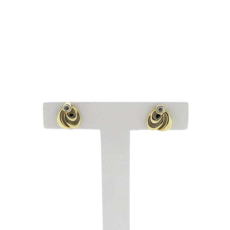Image 1 of Gold stud earrings with zirconia