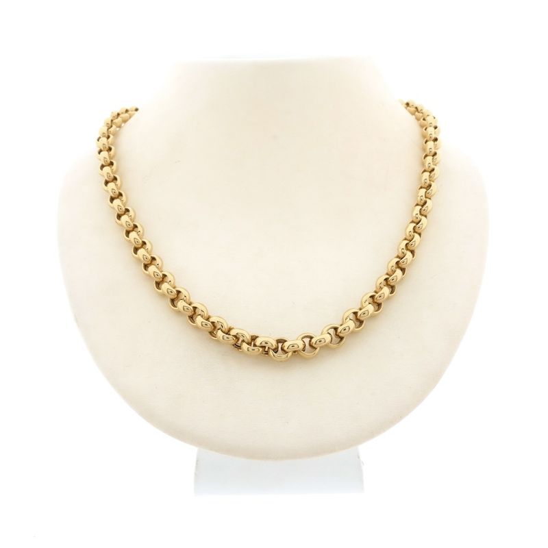 Image 4 of Gold jasseron link chain; 45.5 cm