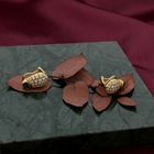 Image 9 of Gold clip-on earrings with sapphires and diamonds; Approx. 1.00 ct.