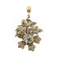 8 carat antique German pendant with rose-cut diamonds
