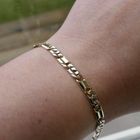 Image 6 of Two-tone gold Figaro link bracelet