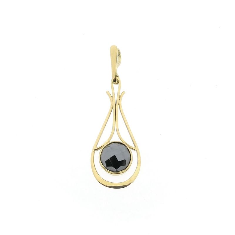 Image 1 of Vintage gold pendant with hematite