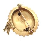 Image 6 of Antique gold brooch with blood coral; Filigree