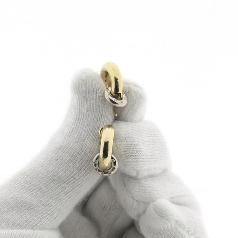 Image 8 of 18-karat two-tone gold earrings with 0.16 ct. diamonds