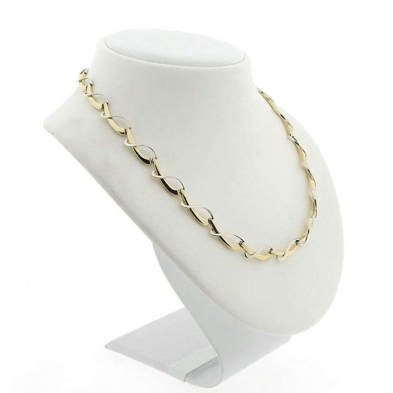 Image 3 of Two-tone gold fantasy link necklace | 45.5 cm