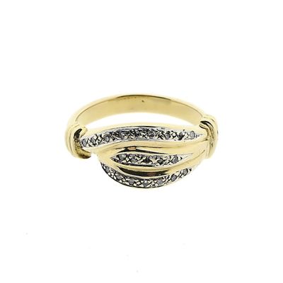 Gold ring with diamonds; 0.105 ct. Image 2 of Gold ring with diamonds; 0.105 ct.