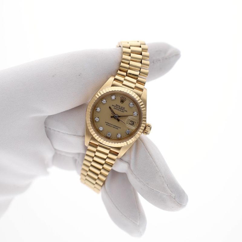 Image 8 of Rolex Lady-Datejust 26mm 6916; Vintage 18k Gold Women's Watch