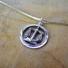 Image 6 of Silver zodiac sign pendant; Libra