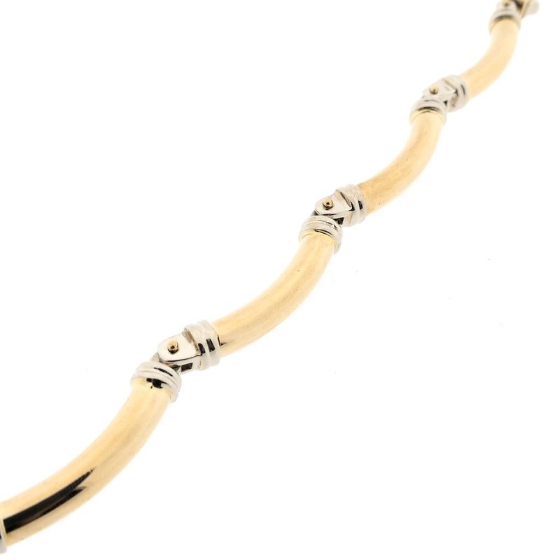 Image 6 of Two-tone gold bar bracelet