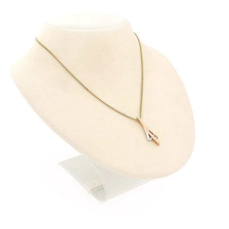 Image 4 of Two-tone gold pendant with diamond | 0.085 ct.