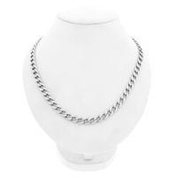 Silver Robust Flat Gourmet Link Necklace