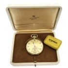 Image 9 of Eterna 14k gold pocket watch 1949; Royal Textile Factory C.T. Stork