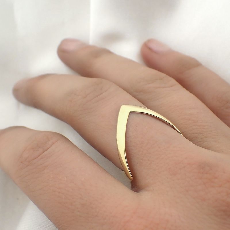 Image 7 of Gold V-shaped ring