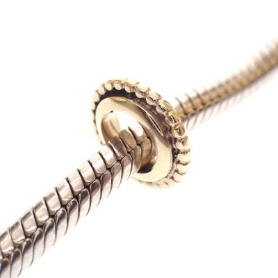 Image 2 of Pandora spacer; Gold; Dots in a Row