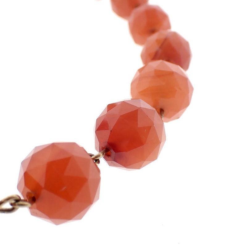 Image 6 of Carnelian bead necklace with gold clasp