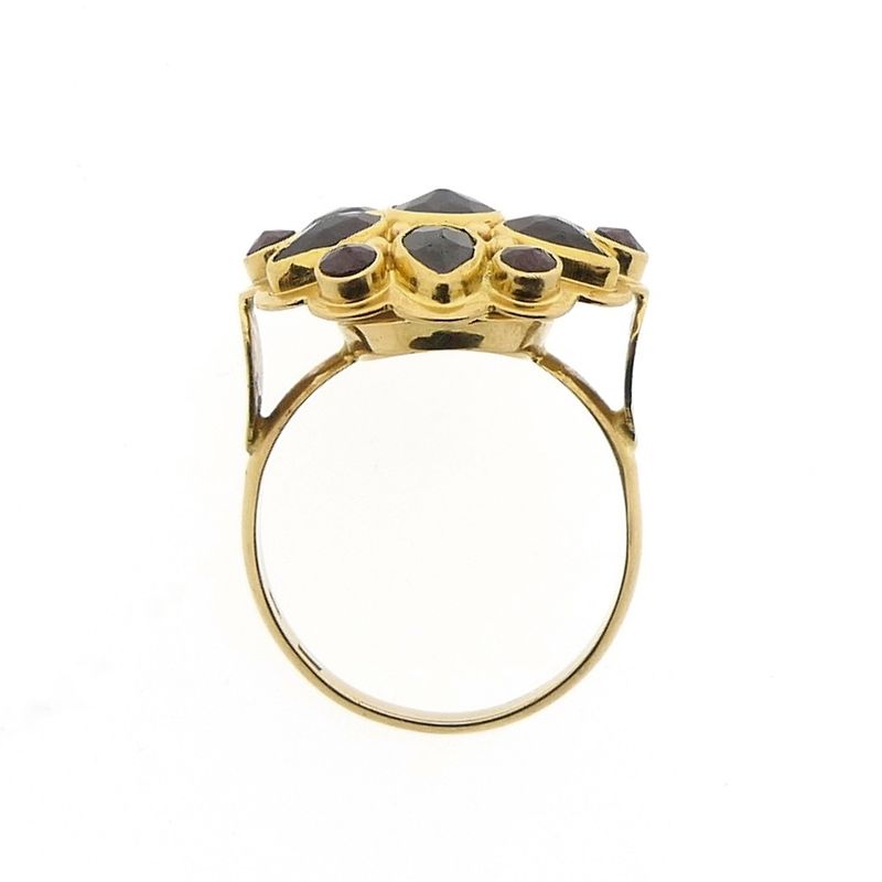 Image 9 of Gold entourage ring with garnet stones | Vintage