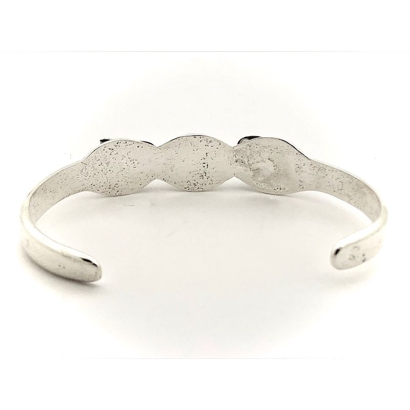 Image 4 of Silver bracelet with turquoise stones | Ø 66 mm