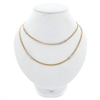 Two-tone gold gourmet/fantasy link chain