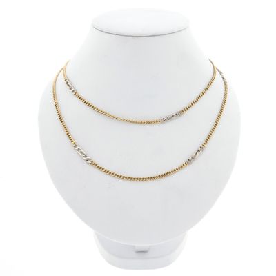 Image 1 of Two-tone gold gourmet/fantasy link chain